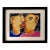 “The Kiss” Abstract Double-Portrait Painting by Jesus Zamarron, Framed For Sale