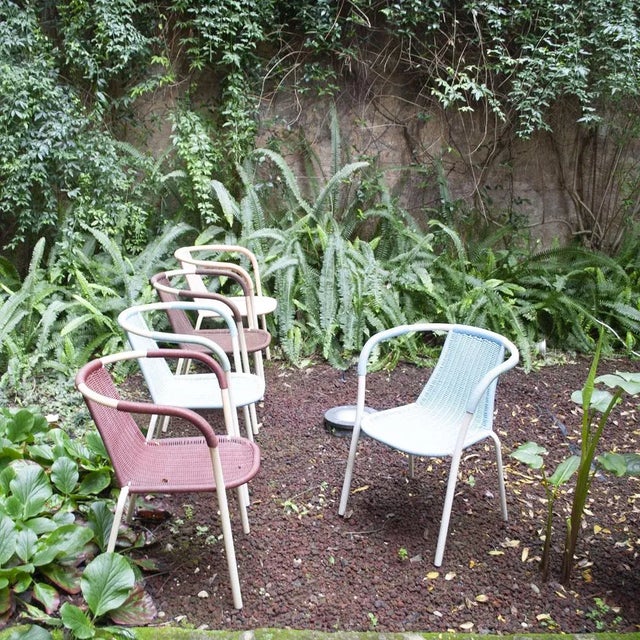 Vintage Bar Chairs in Tubular Steel, Plastic & Lacquered Metal, 1960s, Set of 5, in Good conditions. Designed 1960 to 1969