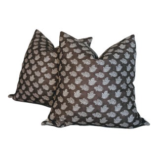 Soane Britain Burdur Leaf Pillows in Chestnut - Pair For Sale