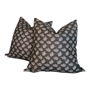 Soane Britain Burdur Leaf Pillows in Chestnut - Pair