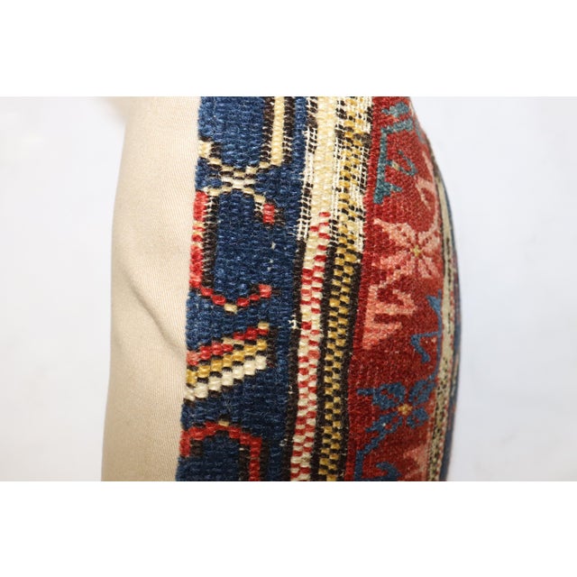 19th Century Zabihi Collection Small Caucasian Rug Pillow For Sale - Image 4 of 4