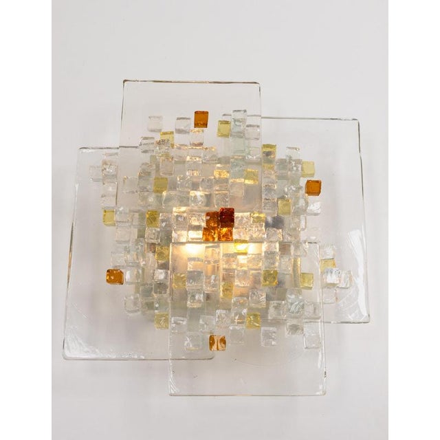 Mid-Century Brutalist Murano Glass Wall Sconce, Italy, 1970s For Sale - Image 14 of 16