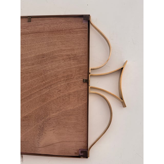 Mid-Century Italian Wall Mirror with Brass Frame and Decor, 1970s For Sale - Image 16 of 17