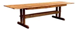 Reclaimed Wood Farmhouse Trestle Harvest Dining Table 84 W