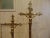 Pre-war brass cross, price for 2 pieces, dimensions: higher height 43.5 cm, width 13 cm, depth 6 cm, smaller cross height...