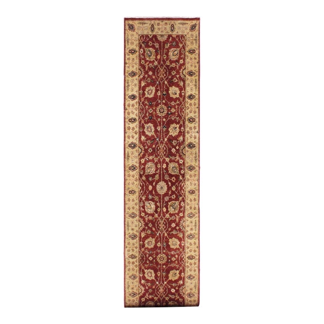 Ziegler Red/Gold Wool Runner Rug- 2'7'' X 11'10'' For Sale
