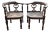 Mid 20th Century Pair of Rustic Colonial Style Carved Oak Corner Chairs For Sale