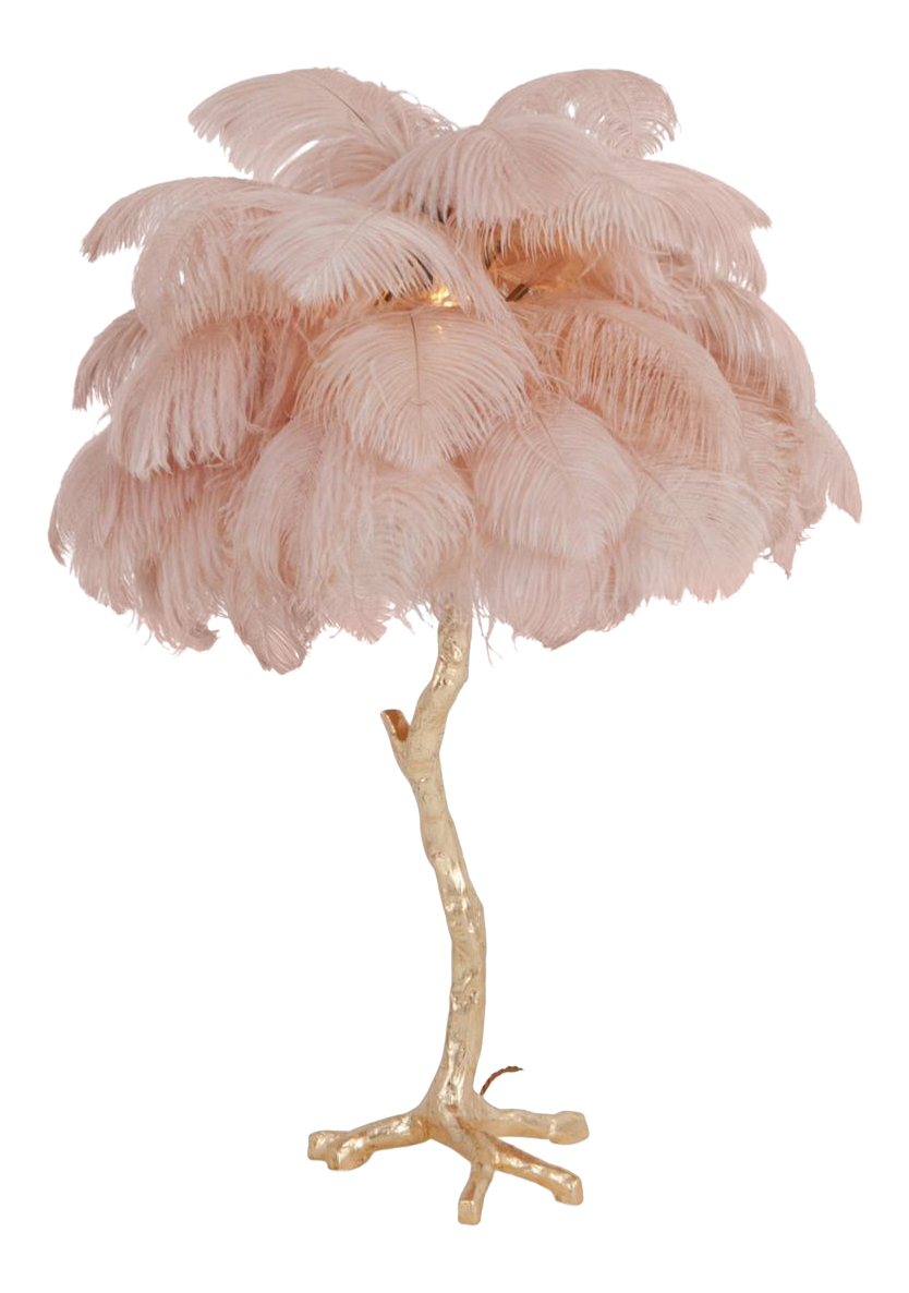 hollywood regency feather lamp