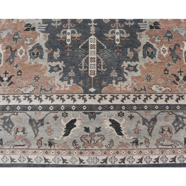 Modern Oushak With Botanical Design in by Keivan Woven Arts For Sale - Image 10 of 13