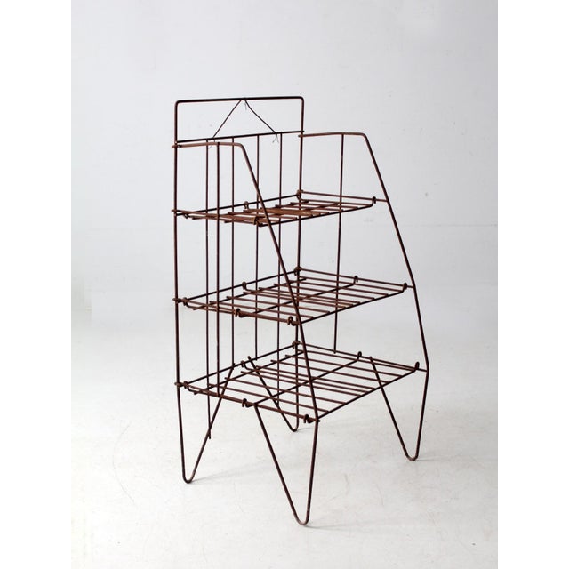 Mid 20th Century Collapsible Wire Shelf Rack For Sale - Image 6 of 13