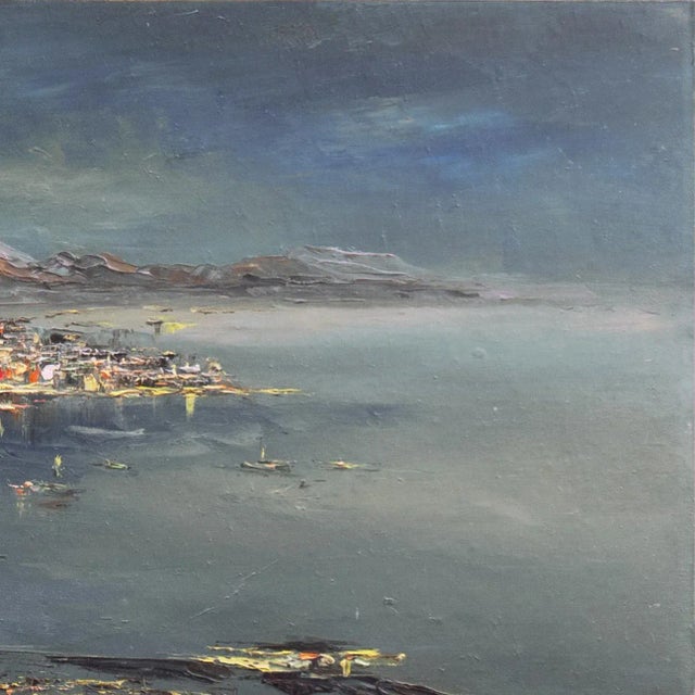 Modern 'Waikiki at Night' by James Mak, Hawai'i, Honolulu, Oahu, Hawaiian Beach Landscape For Sale - Image 3 of 8