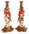 Metal Vintage Bronze Painted Porcelain Exotic Bird Candlesticks- a Pair For Sale - Image 7 of 13