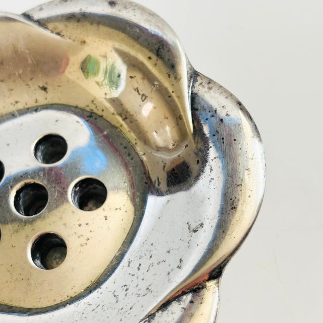 Dansk Silver Flower Tiny Taper Candle Holder by Gunnar Cyren For Sale In San Francisco - Image 6 of 8