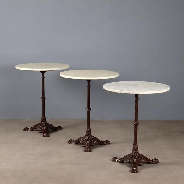 Tables with White Marble Tops, Set of 3 For Sale - Image 12 of 12