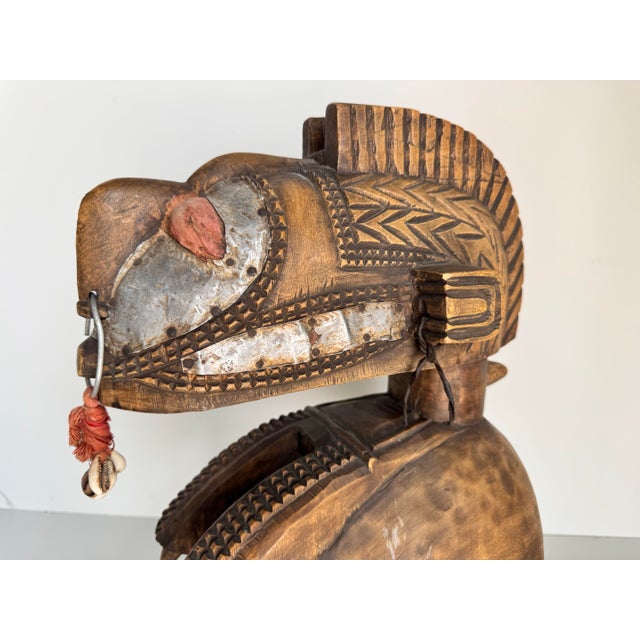 Brown Vintage African Guinea Baga Nimba Tribal Mask Sculpture For Sale - Image 8 of 12