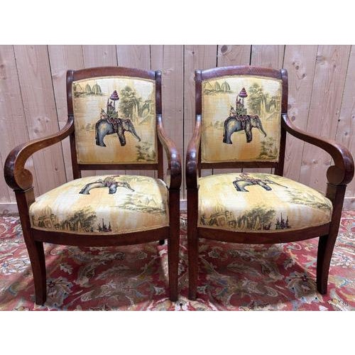Antique Armchairs with Scrolled Back, Set of 2 For Sale - Image 4 of 11