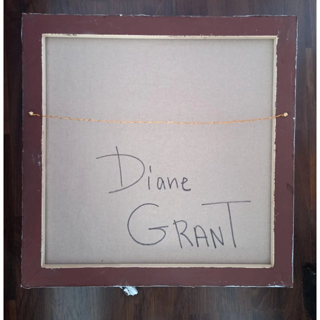 #Natural Color Palette Abstract Relief Brutalist Oil Painting #1 by Diane Grant For Sale - Image 10 of 12