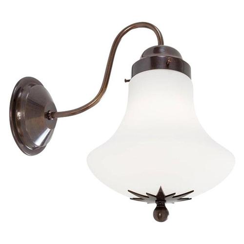 Metal Swedish Stoby Wall Lamp in Oxidized Brass & Matte Glass For Sale - Image 7 of 7