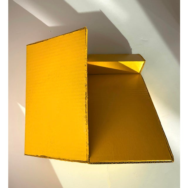 Cardboard Wall Sculpture in Yellow-Orange For Sale - Image 4 of 8