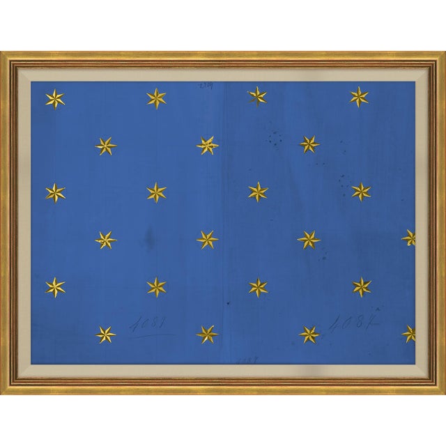 Etoile Blue Art Print in Gold Frame by Paule Marrot For Sale In Tampa - Image 6 of 6
