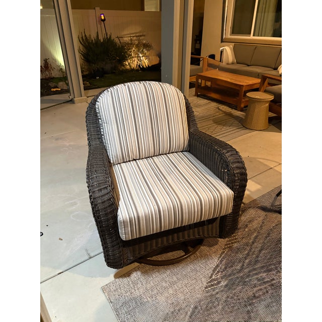 Transitional Summer Classics Luxury Outdoor Glider Chairs – Premium Luxury Patio Seating (Set of 2 W/ Table & Covers) For Sale - Image 3 of 5