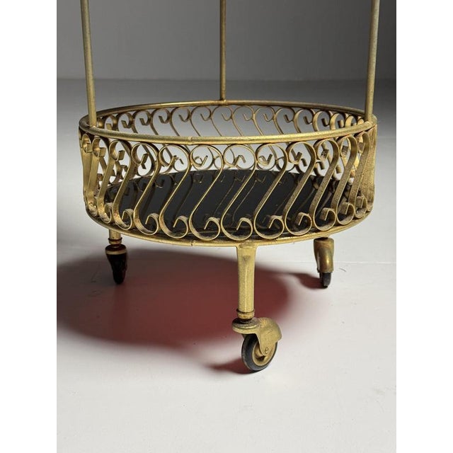Vintage Black Glass Side Table or Trolley For Sale - Image 11 of 14