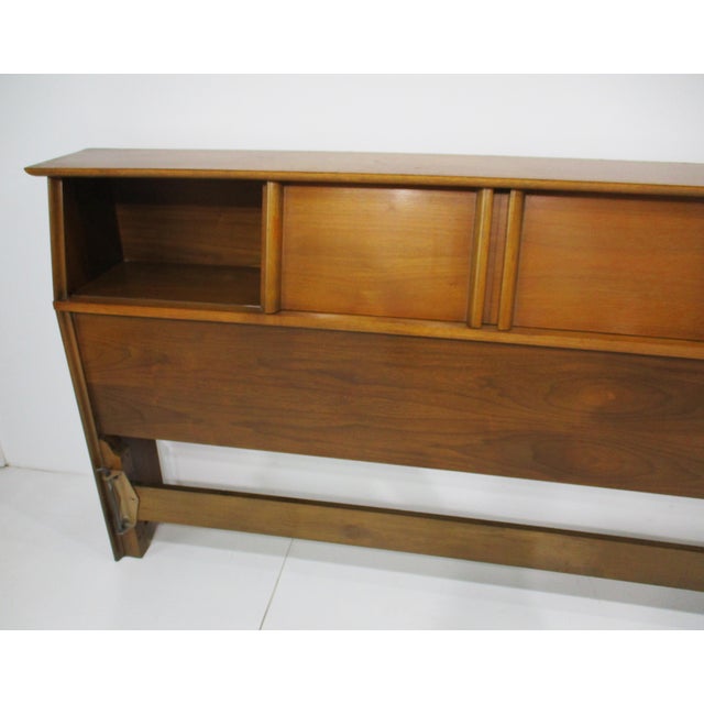Brown King Mid Century Walnut Headboard by Dixie Furniture For Sale - Image 8 of 16