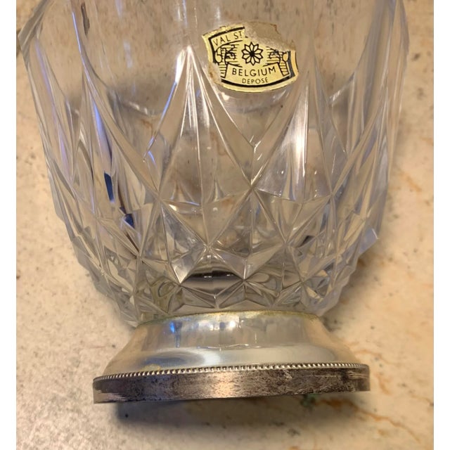 Metal Vintage Val St. Lambert Cut Crystal Bud Vase For Sale - Image 7 of 8