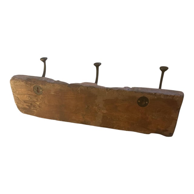 Art Deco Early 20th Century French Architectural Salvage Art Deco Carved Wood/Cast Iron Wall Coat/Hat Rack For Sale - Image 3 of 5