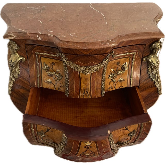 French Style Small Bombe Chest With Drawers For Sale - Image 4 of 4