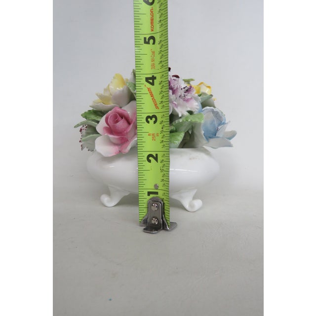 Ceramic Royal Doulton England Bone China Floral Posy Mixed Flowers in Footed Bowl 5016b For Sale - Image 7 of 18