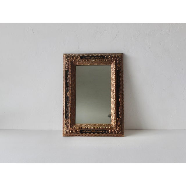 Gold Baroque Style Ornate Gold Black Rectangular Wall Mirror by Turner Mid-Century Usa For Sale - Image 8 of 13