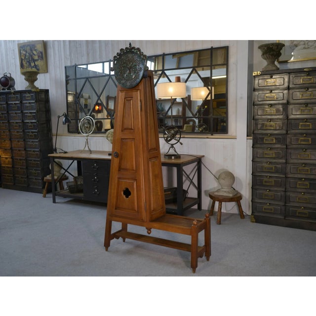 Standing Clock with Earthenware Decoration from Votre Maison, 1950s For Sale - Image 10 of 12