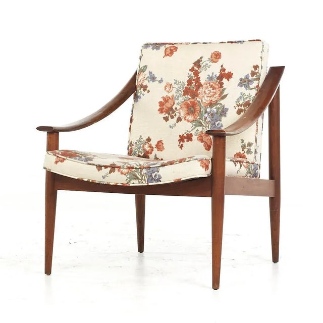 Lawrence Peabody Mid Century Walnut Lounge Chairs - Pair For Sale - Image 11 of 12