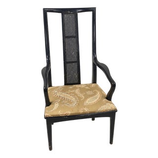Vintage John Stuart Asian Modern Cane Back Armchair For Sale