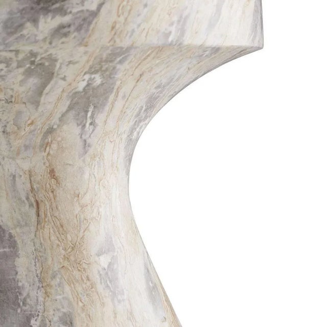 Arteriors Home Arteriors Home Small Serafina Accent Table in Sahara Faux Marble For Sale - Image 4 of 8