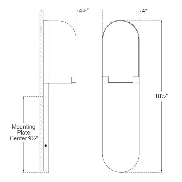 Modern Kelly Wearstler for Visual Comfort Signature Melange Medium Elongated Pill Sconce in Polished Nickel with Alabaster Shade For Sale - Image 3 of 3