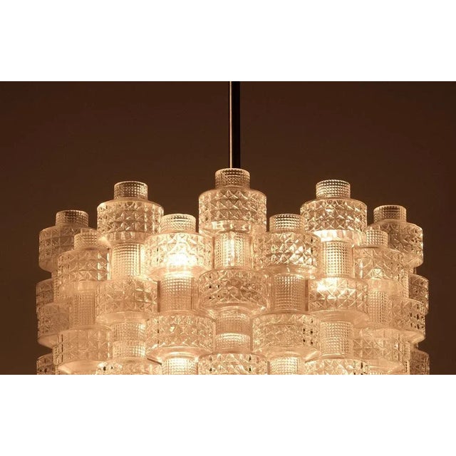 Glass Large Chandelier Model Festival attributed to Gert Nyström for Orrefors, 1960s For Sale - Image 7 of 12
