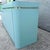 1980s Postmodern Sky Blue Matte Laminate Credenza With Gold Accent For Sale - Image 5 of 9