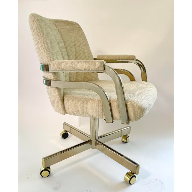 1970s Vintage Chromcraft Brass Desk Chair on Casters Chairish