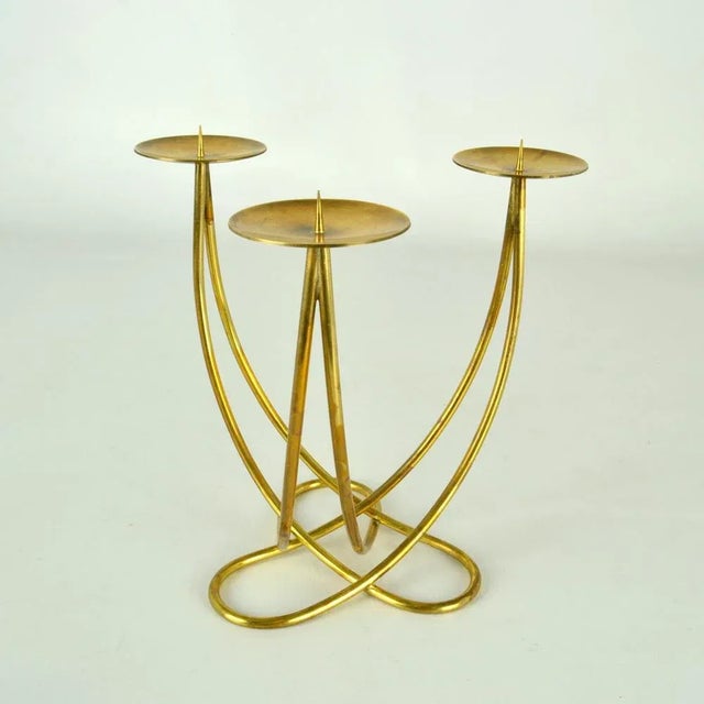 Mid-Century Modern Candelabras in Brass, 1950s, Set of 4 For Sale - Image 3 of 8