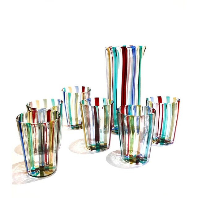 Glasses in the style of Gio Ponti, 2004, Set of 7 For Sale - Image 3 of 18
