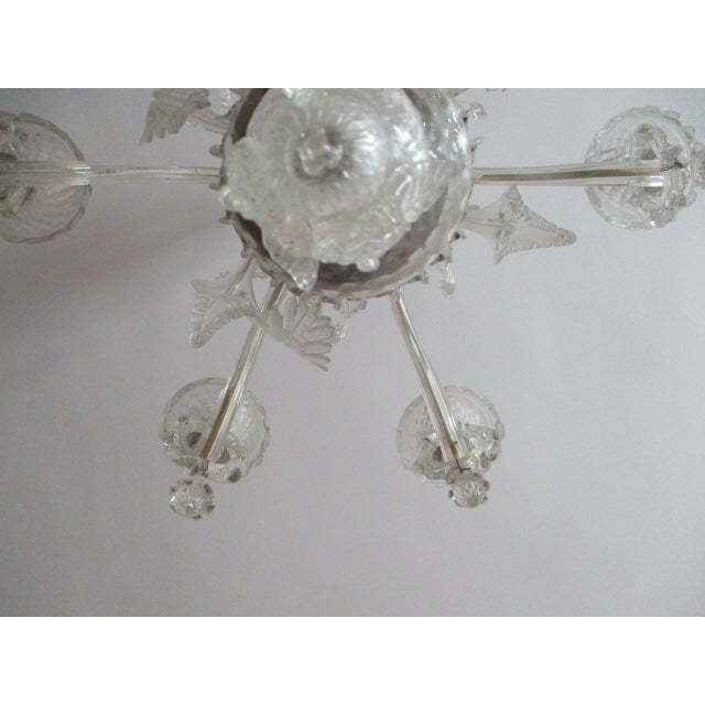1970s Italian Murano 6 Arm Chandelier For Sale - Image 9 of 12
