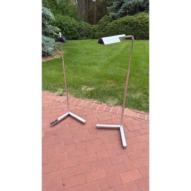 Chrome 1970s Cedric Hartman Adjustable Chrome Floor Lamps - a Pair For Sale - Image 8 of 13