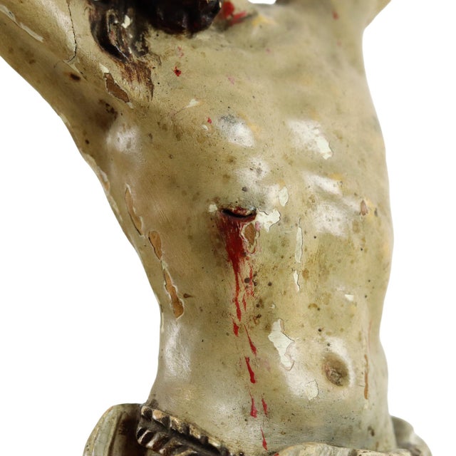 Anriquw Polychrome Wooden Corpus Christi Sculpture, 1700s For Sale - Image 14 of 15