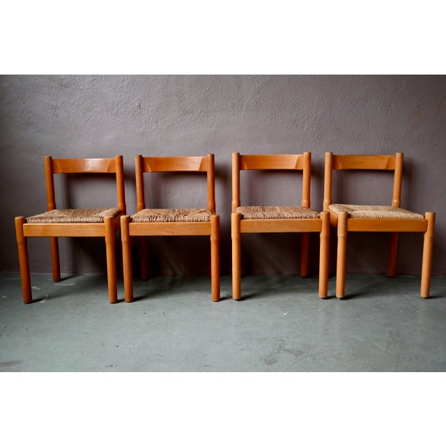 Vintage Brutalist Carimate Chairs by Vico Magistretti for Cassina, 1970s, Set of 4 For Sale - Image 14 of 14