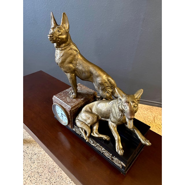 Antique Marble & Bronze Mantle Clock in the Style of Louis-Albert Carvin For Sale - Image 18 of 18