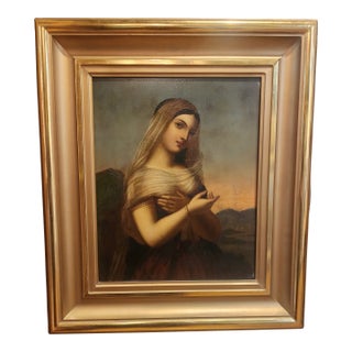 Antique Oil on Copper Painting, "The Daughter of Jephta Haal" For Sale
