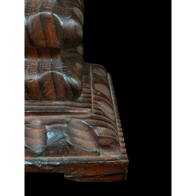 Wood Mid-Century Brutalist Candlestick in Wood, 1950s For Sale - Image 7 of 8