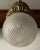 Flush Mount Ceiling Light Antique Cast Bronze With Etched Glass Globe Shade For Sale - Image 4 of 4